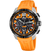 Relógio lotus vortex 18944/3 laranja pulsera de borracha, homem