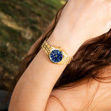 Relógio feminino lotus old money 18993/5 com mostrador azul e pulseira de aço_LIFESTYLE