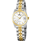 Relógio feminino lotus old money 19014/2 com mostrador prateado e pulseira bicolor_PRODUCT
