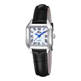 Relógio feminino lotus old money 19035/1 com mostrador branco e cinturão de couro preto_PRODUCT