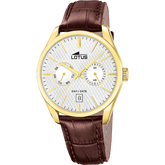 Relógio lotus multifunction collection 19075/1 prata cinza pulsera de couro, homem_PRODUCT