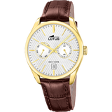 Relógio lotus multifunction collection 19075/1 prata cinza pulsera de couro, homem_PRODUCT