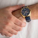 Relógio lotus multifunction collection 19075/2 azul pulsera de couro, homem_LIFESTYLE