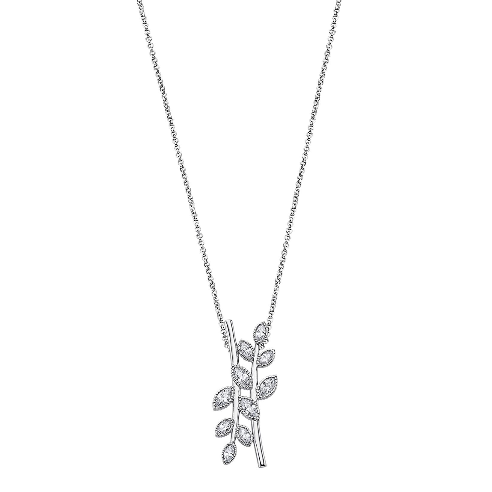 Colar folha lotus silver pure essential lp1783-1/1 prata, mulher_PRODUCT