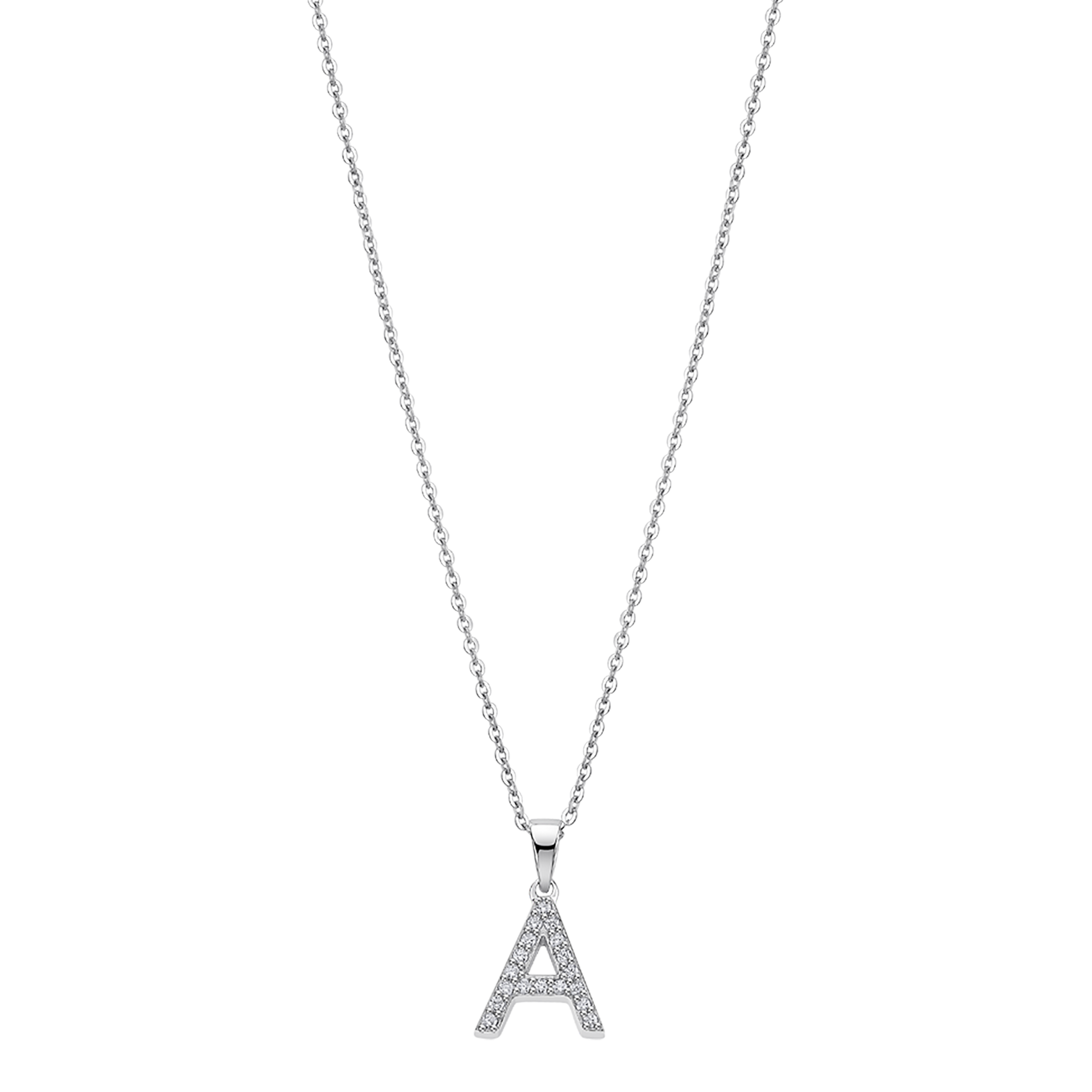 Colar letra a lotus silver trendy lp1958-1/a prata, mulher_PRODUCT