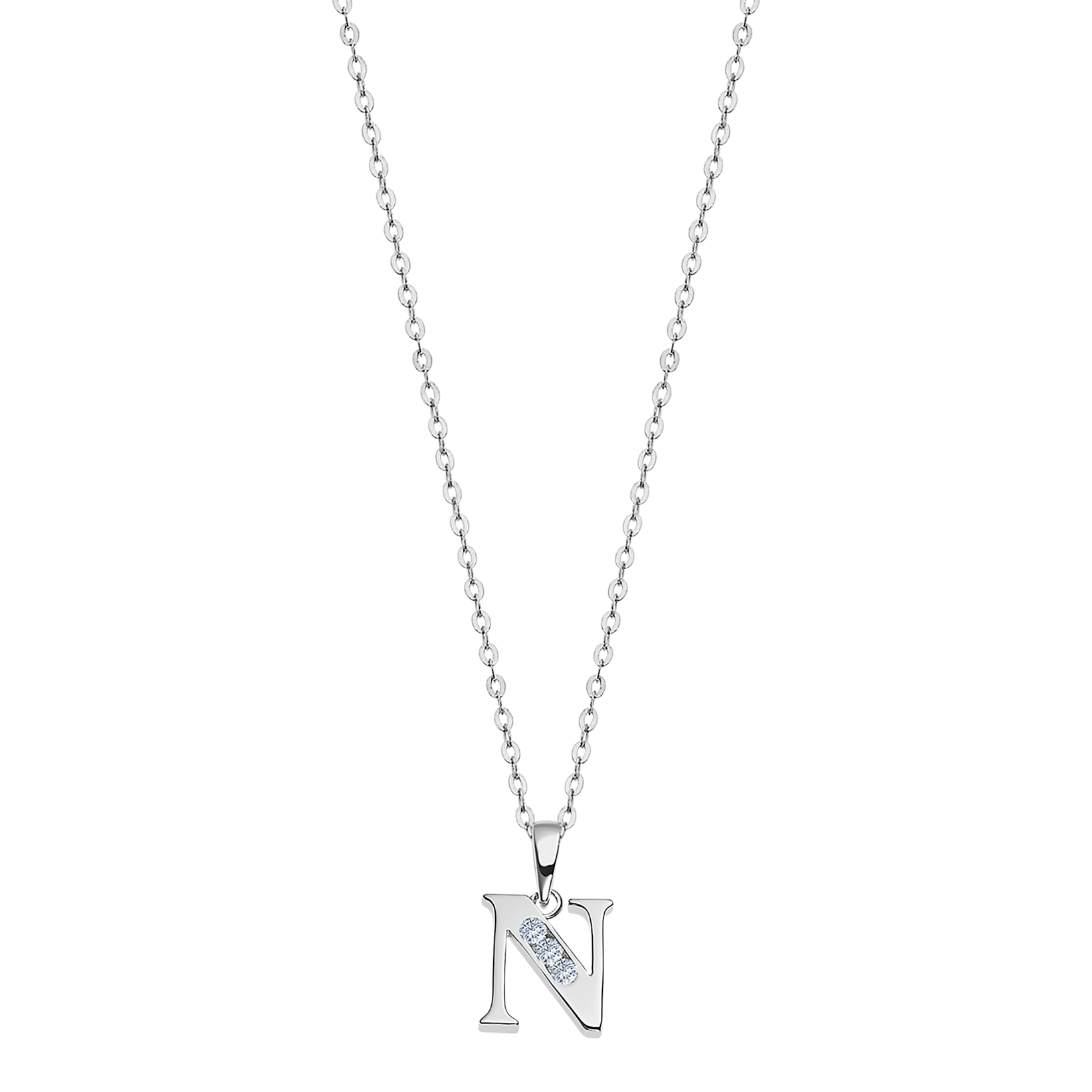 Colar letra n lotus silver trendy lp3054-1/n prata, mulher_PRODUCT