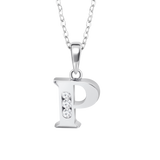 Colar letra p lotus silver trendy lp3054-1/p prata, mulher_PRODUCT