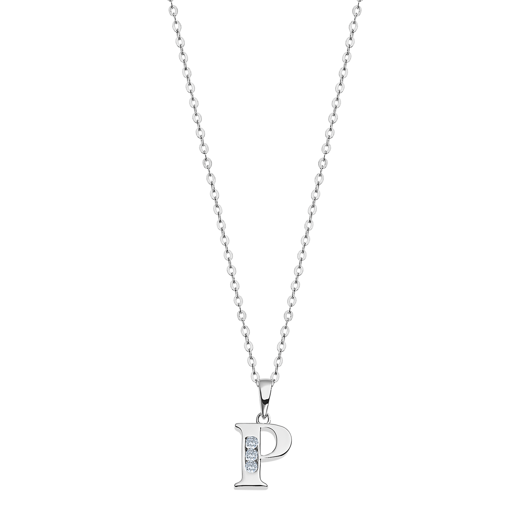 Colar letra p lotus silver trendy lp3054-1/p prata, mulher_PRODUCT