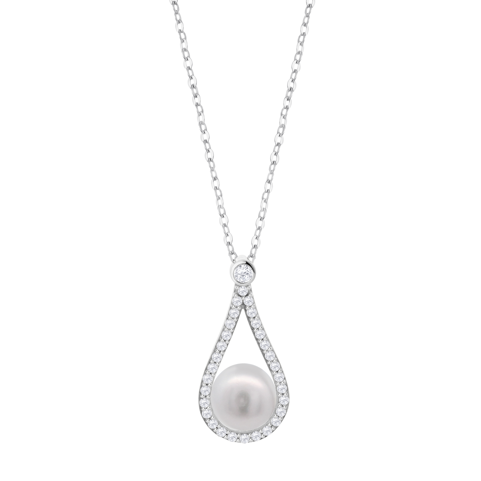 Colar lotus silver pearls lp3481-1/1 prata, mulher_PRODUCT