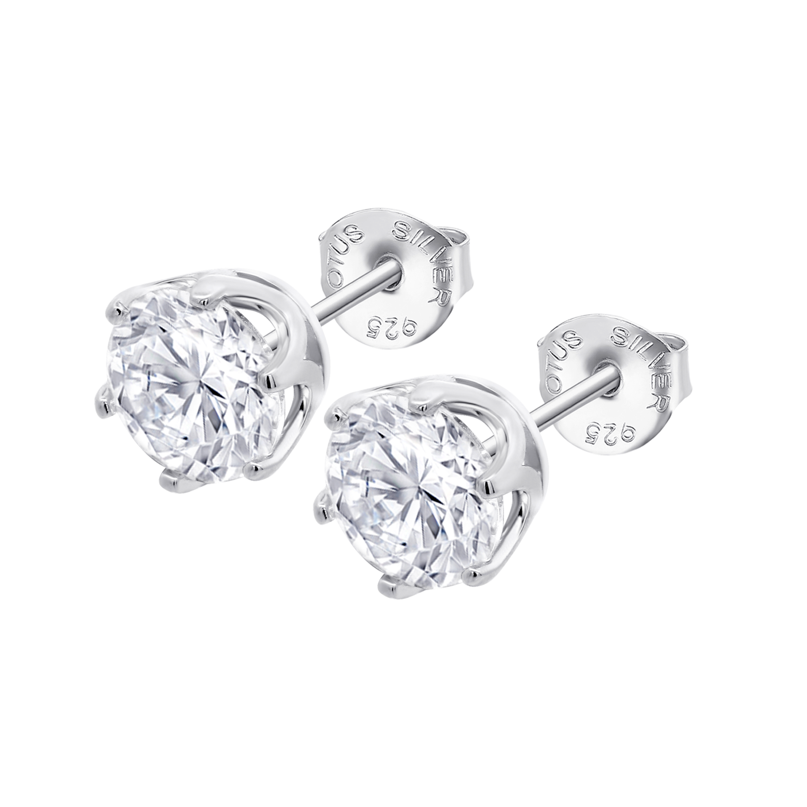 Brincos solitário lotus silver lp3716-4/2 prata, mulher_PRODUCT