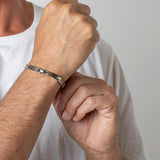 Pulseira lotus style men in black ls1798-2/1 aço, homem