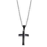 Colar cruz lotus style men in black ls2105-1/2 aço, homem_PRODUCT