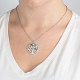 Colar árvore da vida lotus style ls2192-1/1 316l de aço inoxidável, mulher