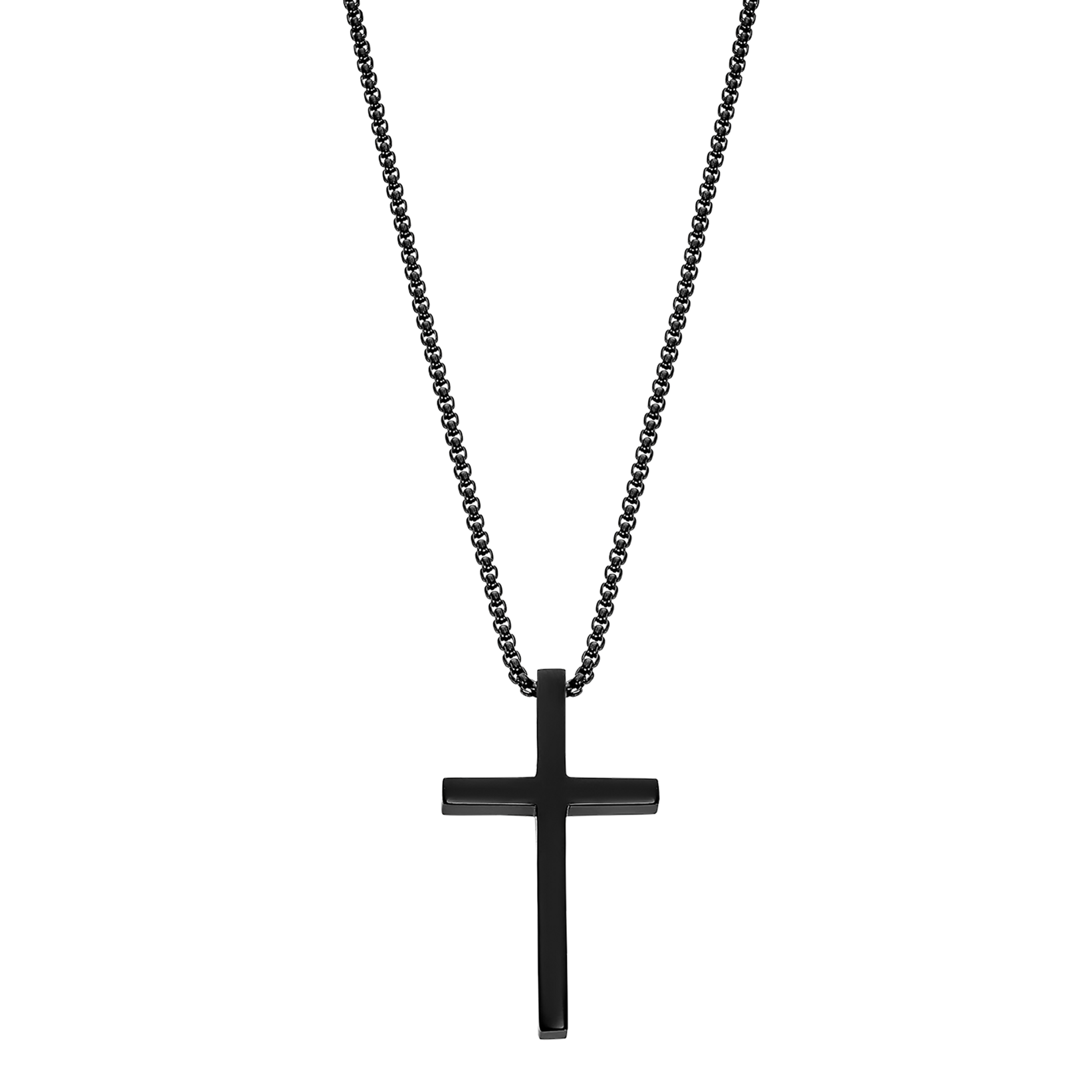 Colar cruz lotus style men in black ls2370-1/1 de aço inoxidável, homem_PRODUCT