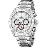 Relógio festina timeless chronograph f20668/1 branco pulsera de 316l de aço inoxidável, homem