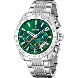 Relógio festina timeless chronograph f20668/3 verde pulsera de 316l de aço inoxidável, homem