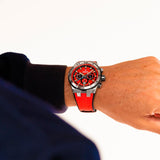 Relógio para homem festina chrono bike vermelho com pulseira de borracha f20671/5