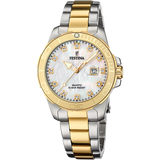 Relógio festina f20504/2 creme correia de aço, mulher