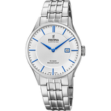 Relógio festina swiss made f20005/2 prateado com correia de aço, homem.