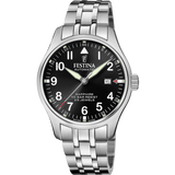 Relógio festina swiss made automatic f20151/d preto pulsera de 316l de aço inoxidável, homem