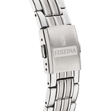 Relógio festina swiss made f20005/3 azul com correia de aço, masculino