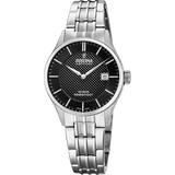 Relógio festina swiss made f20006/4 preto com correia de aço, mulher.