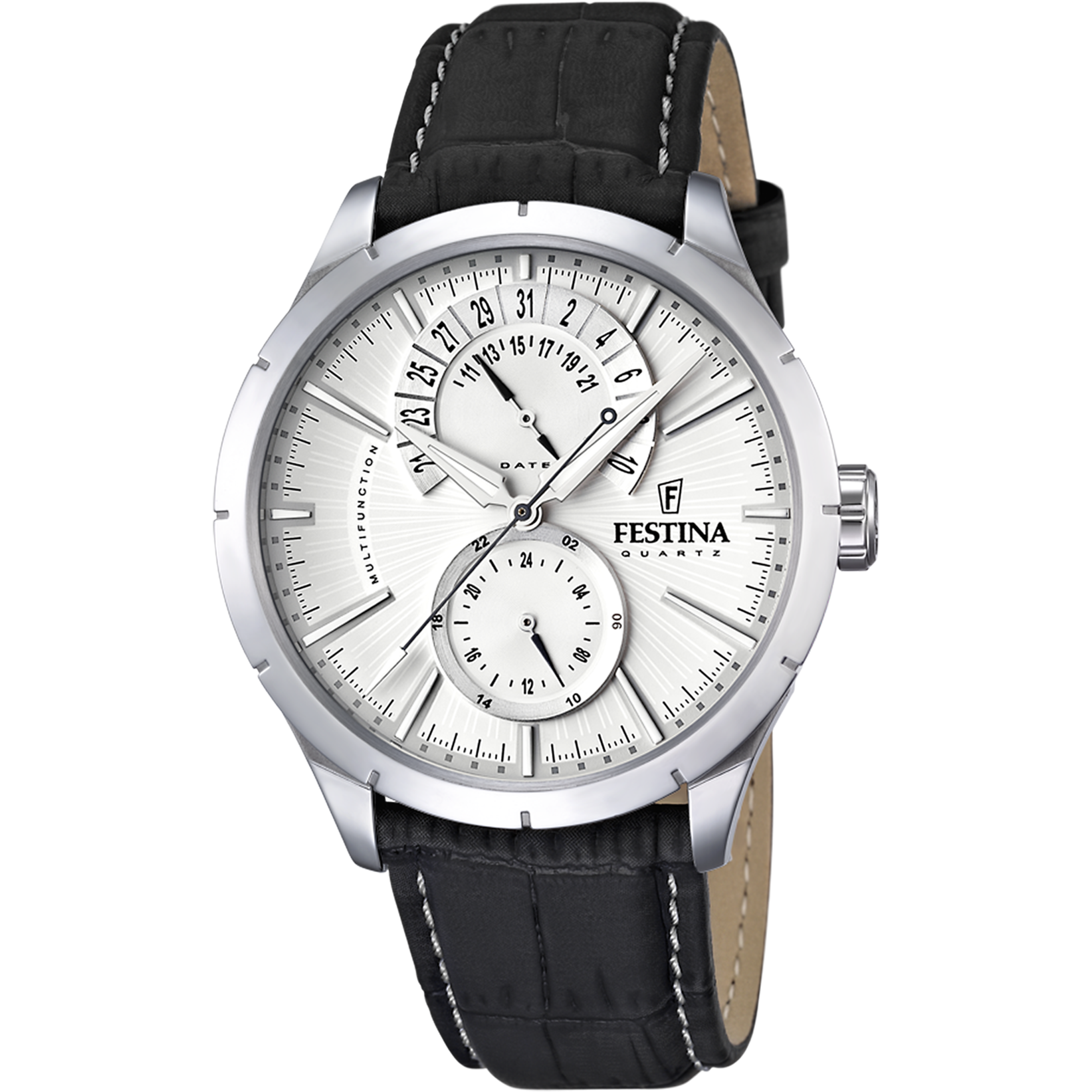 Relógio festina retro f16573/1 branco com correia de couro, homem_PRODUCT