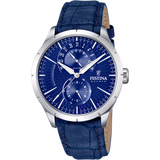 Relógio festina retro f16573/7 azul com correia de couro, homem._PRODUCT
