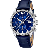 Relógio festina timeless chronograph f16760/3 azul com correia de couro, homem._PRODUCT