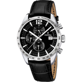 Relógio Festina Timeless Chronograph F16760/4 Preto com Pulseira de Couro, Masculino