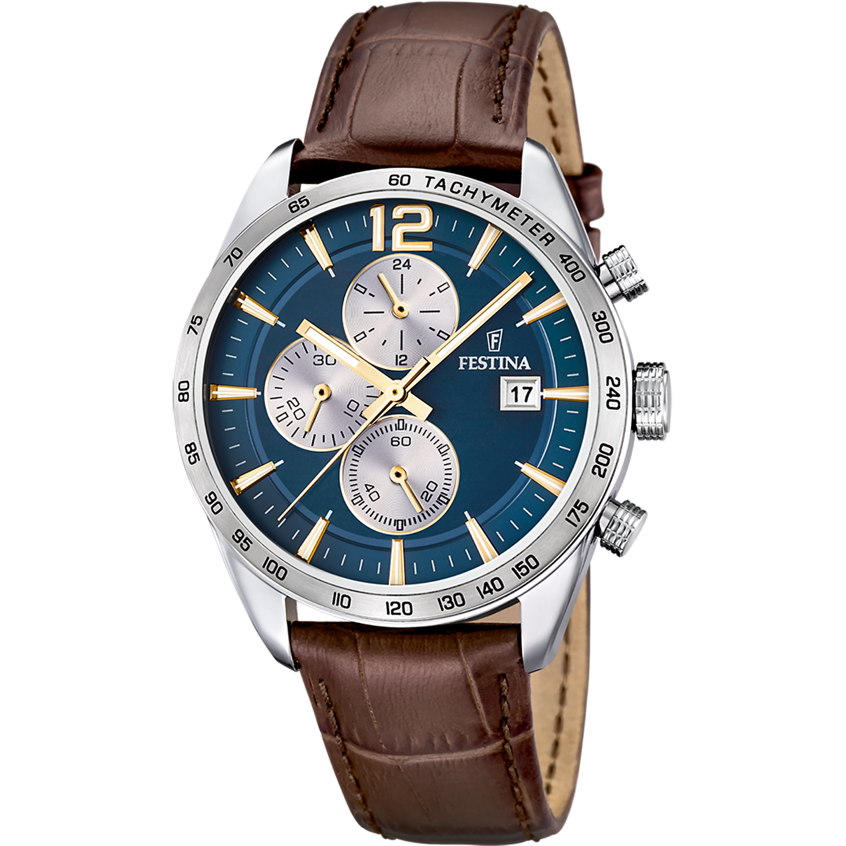 Relógio festina f16760/7 azul com correia de couro, homem_PRODUCT
