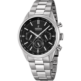 Relógio festina timeless chronograph f16820/4 preto com correia de aço, para homem._PRODUCT