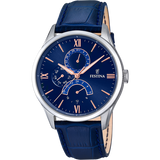 Relógio Festina Retro F16823/3 Azul com Correia de Couro, Homem