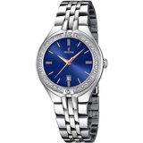 Relógio festina mademoiselle f16867/5 azul pulsera de 316l de aço inoxidável, mulher