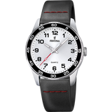 Relógio Festina Junior Collection F16906/A prateado com bracelete de couro, infantil