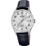 Relógio festina swiss made f20007/1 prateado com correia de couro, masculino_PRODUCT