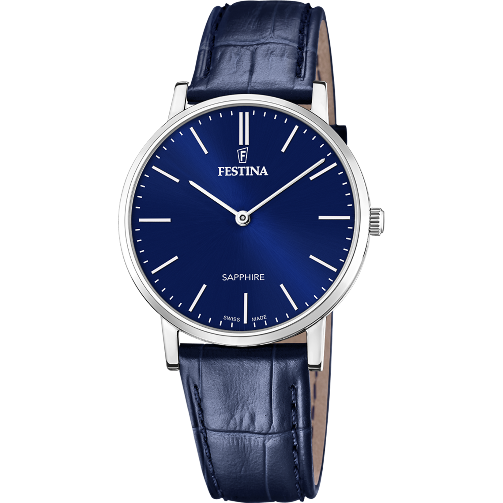 Relógio festina swiss made f20012/3 azul com correia de couro, homem._PRODUCT