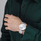 Relógio festina swiss made f20014/1 branco com correia de aço, masculino