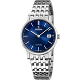 Relógio festina swiss made f20019/2 azul com correia de aço, mulher