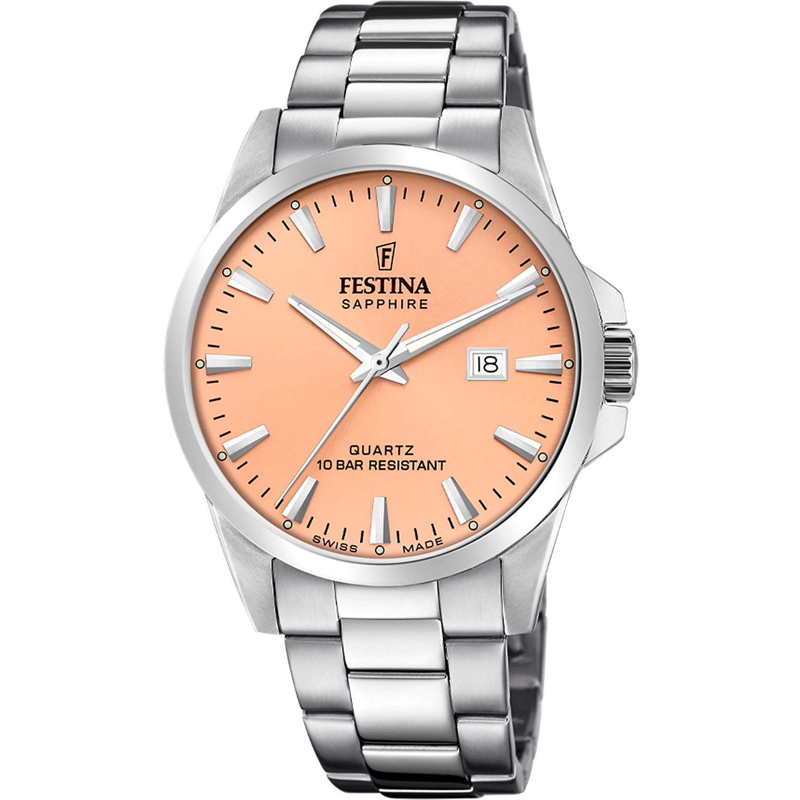Relógio festina swiss made nueva i-size f20024/8 castanho pulsera de de aço inoxidável, homem_PRODUCT