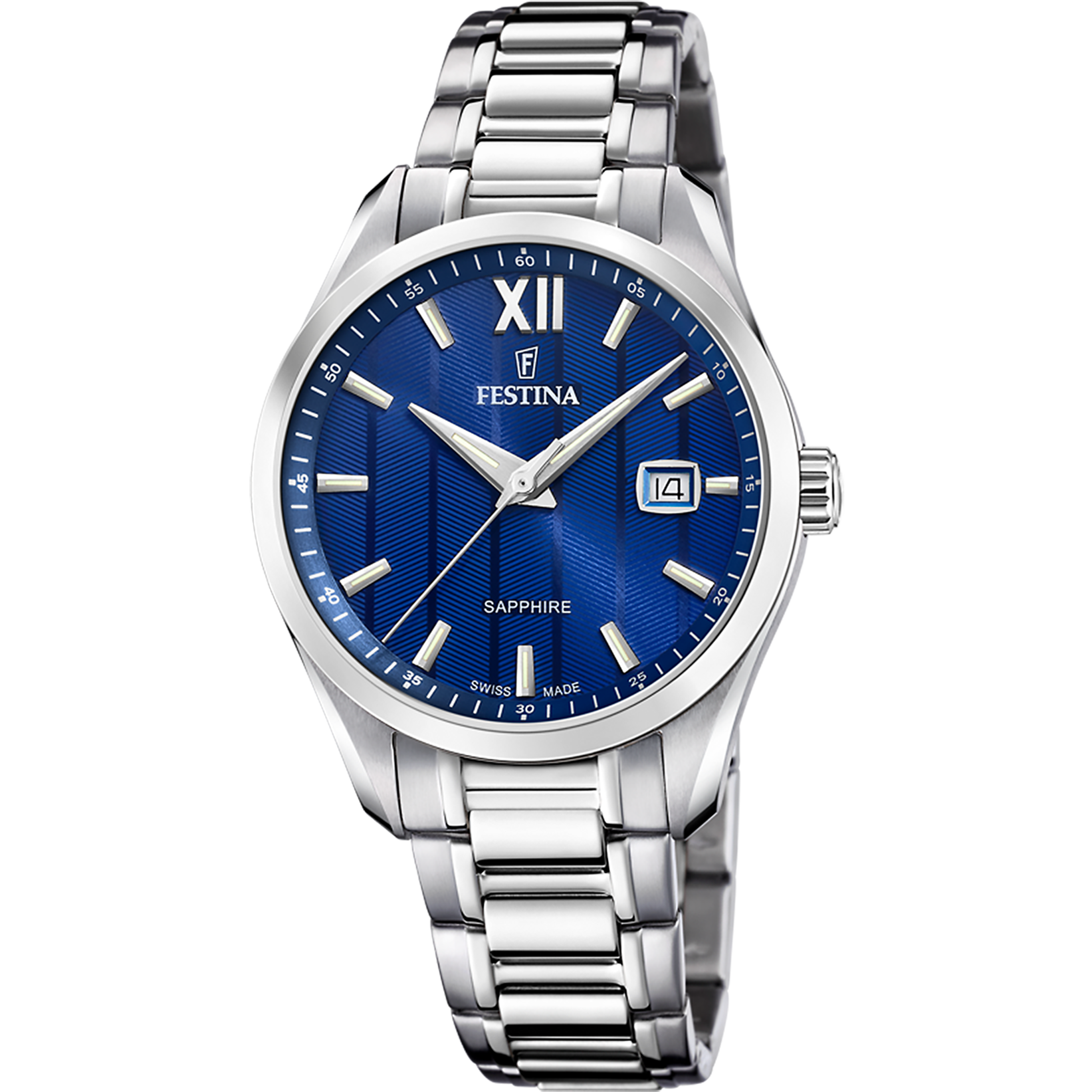 Relógio festina swiss swiss made f20026/2 azul pulsera de de aço inoxidável, homem_PRODUCT