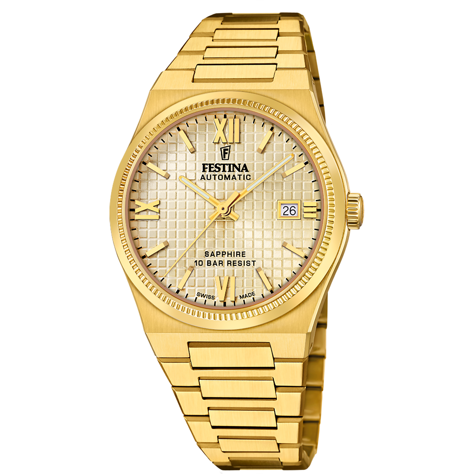 Relógio masculino festina swiss made rivé f20032/2 champagne_PRODUCT