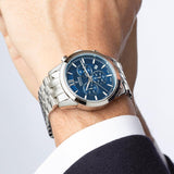 Relógio festina swiss made f20040/2 azul pulsera de 316l de aço inoxidável, homem