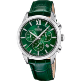 Relógio festina swiss made f20041/3 verde pulsera de couro, homem