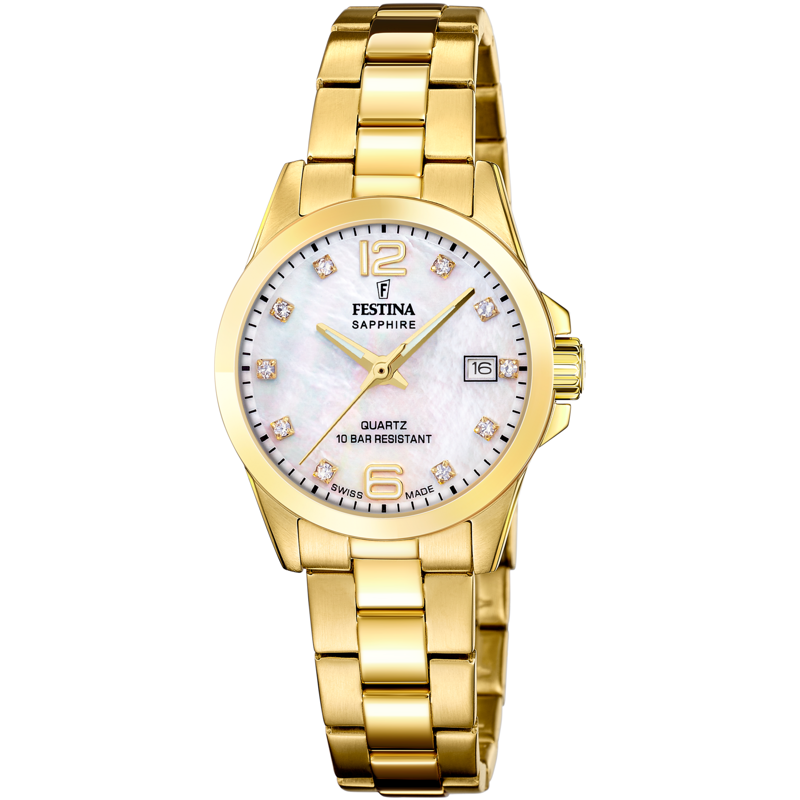 Relógio festina swiss made f20050/1 bege pulsera de 316l de aço inoxidável, mulher_PRODUCT