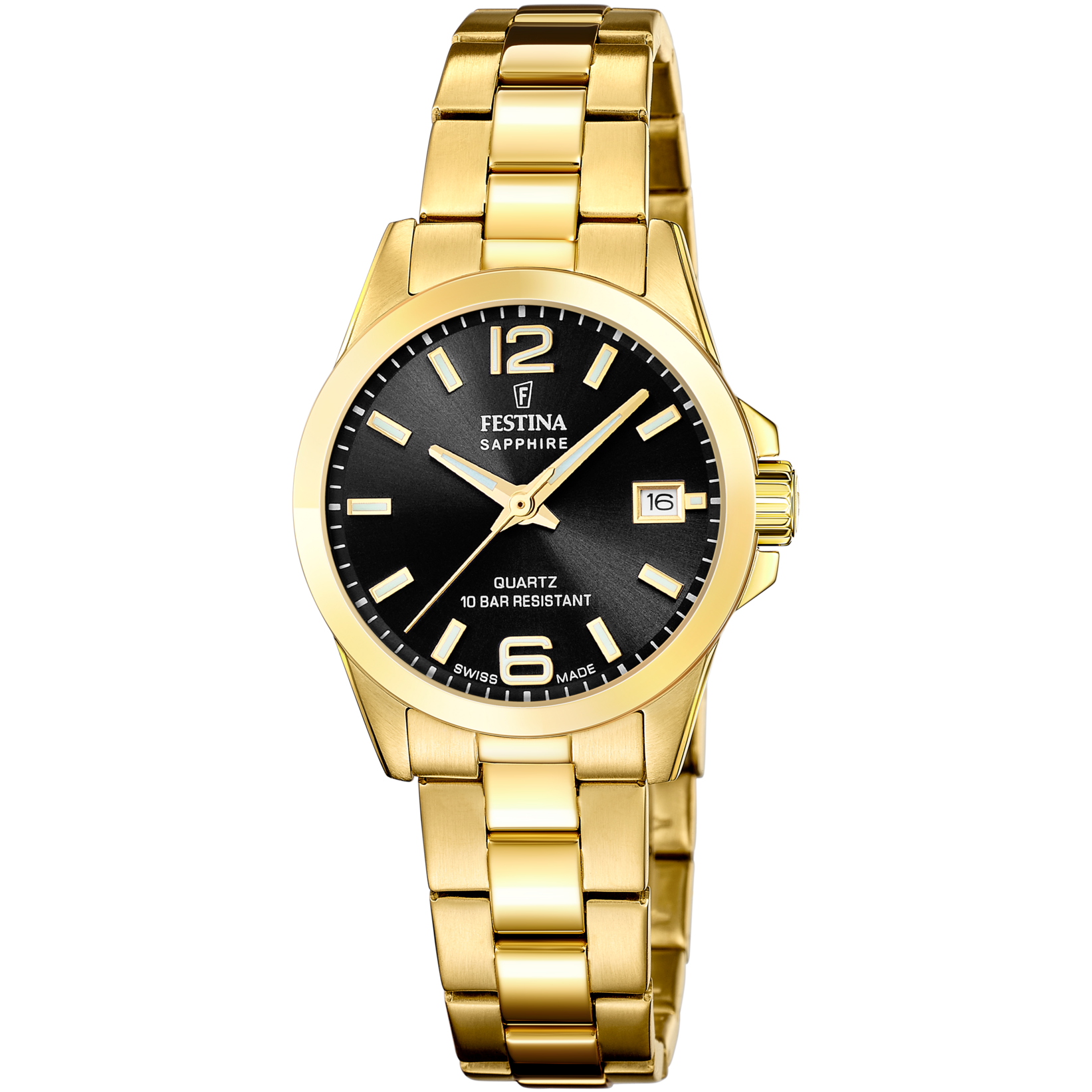 Relógio festina swiss made f20050/4 preto pulsera de 316l de aço inoxidável, mulher_PRODUCT