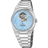 Relógio festina swiss made f20053/5 azul pulsera de 316l de aço inoxidável, homem