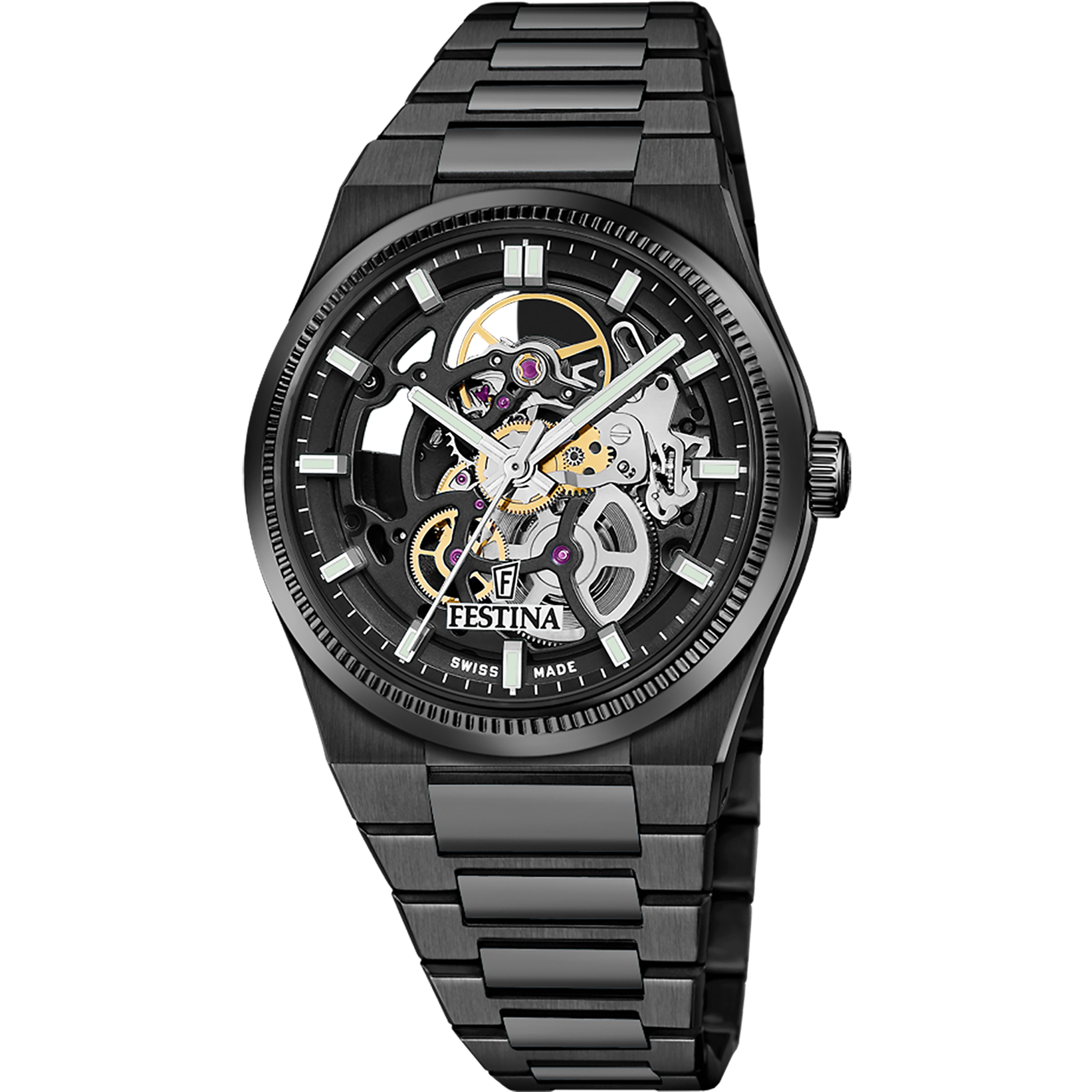 Relógio festina swiss made rivé sq preto f20070/1 masculino_PRODUCT