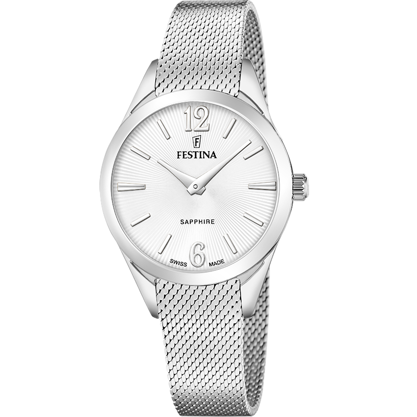 Relógio festina swiss made grace f20076/1 prata cinza pulsera de 316l de aço inoxidável, mulher_PRODUCT