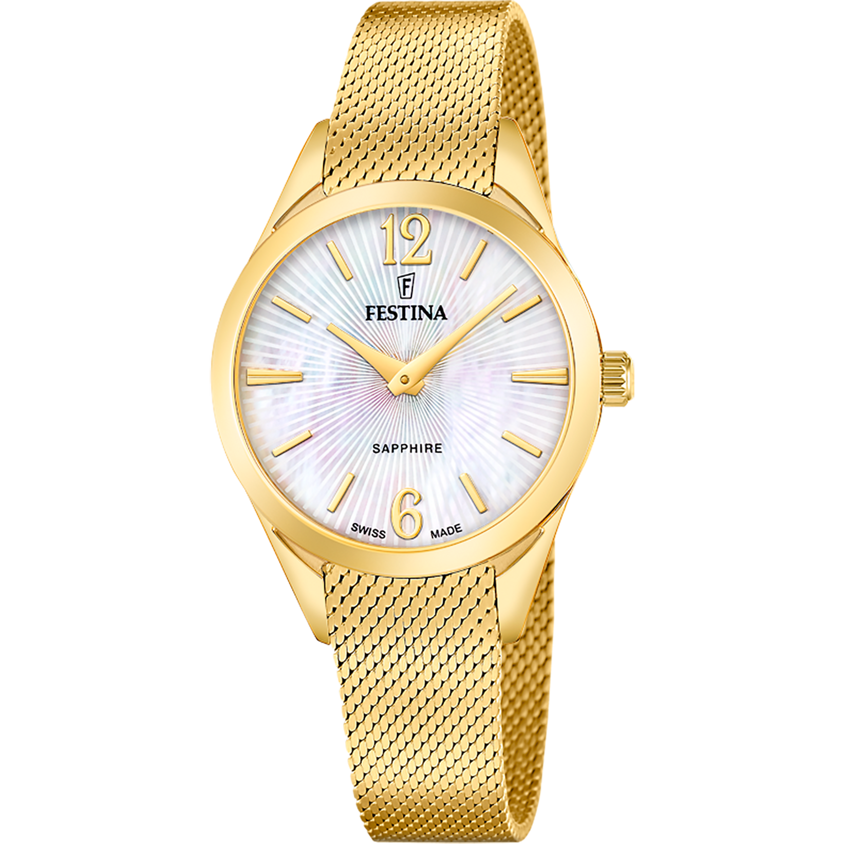 Relógio festina swiss made grace f20077/1 bege pulsera de 316l de aço inoxidável, mulher_PRODUCT